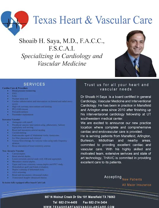 Dr Shoaib Saya MD Texas Heart and Vascular Care 0